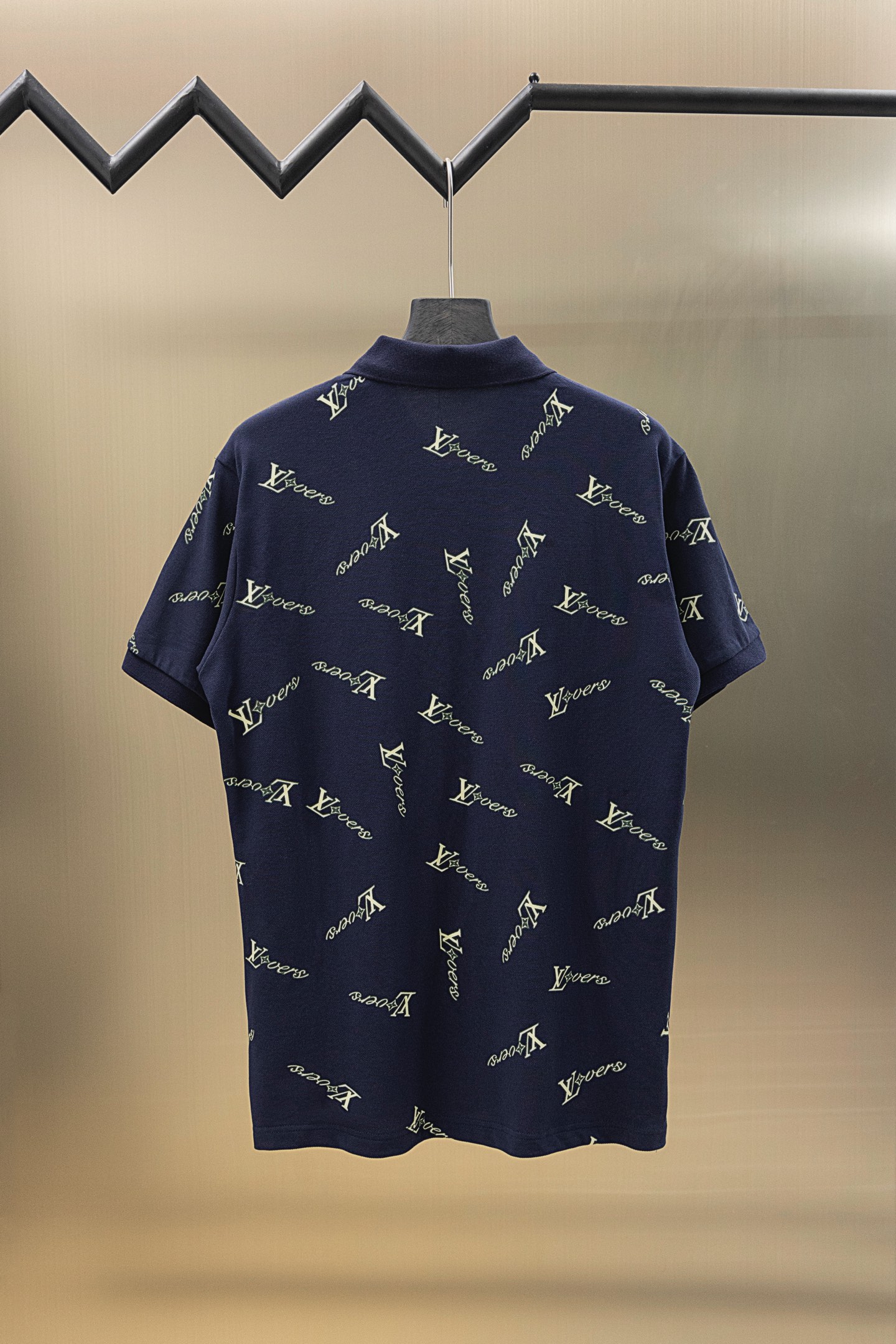 LV高仿男士深藍色POLO衫 夏季短袖經典Logo印花上衣｜歐美奢侈品精品推薦