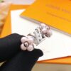 LV高仿銀色戒指Monogram粉色花朵開口時尚款｜歐美奢侈品精品推薦
