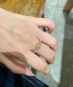 LV一比一金色鑽飾戒指優雅細緻品牌經典款