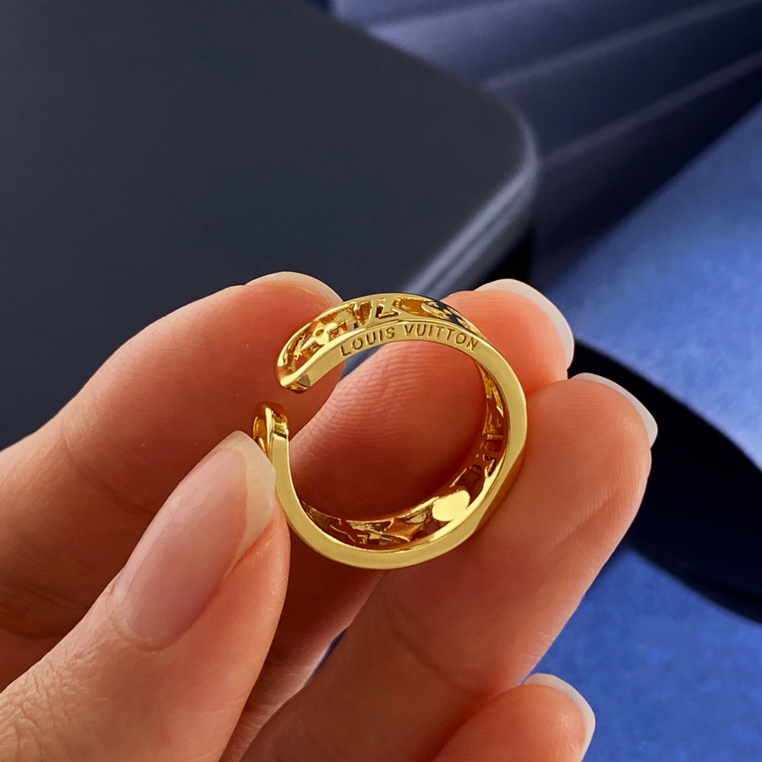 LV高仿鏤空花紋戒指三色可選品牌經典款｜歐美奢侈品精品推薦