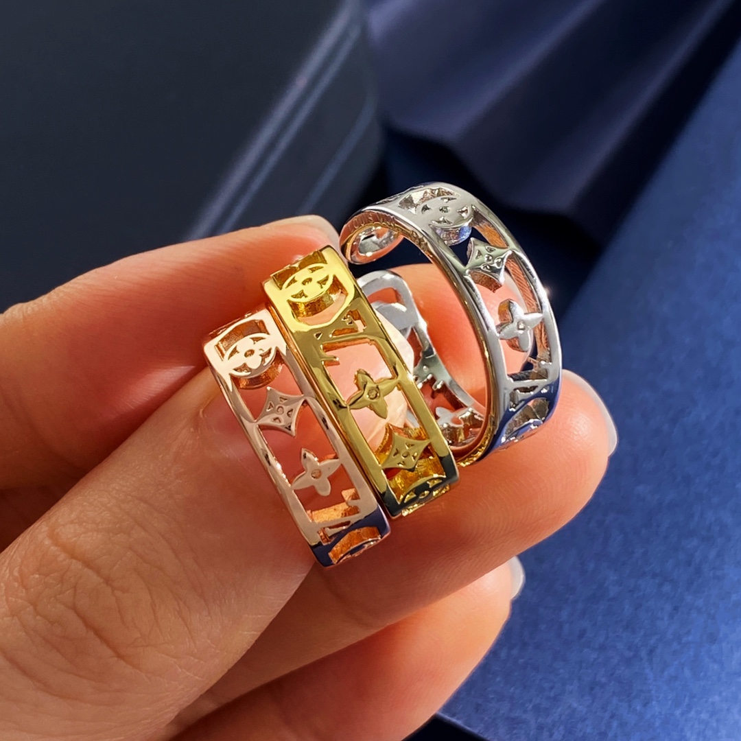 LV高仿鏤空花紋戒指三色可選品牌經典款｜歐美奢侈品精品推薦