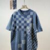 LV 精品仿製 男士針織短袖T恤 拼接格紋設計｜歐美奢侈品精品推薦