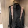 LV 一比一男士襯衫黑色絲質拼接Monogram拉鏈設計款｜歐美奢侈品精品推薦