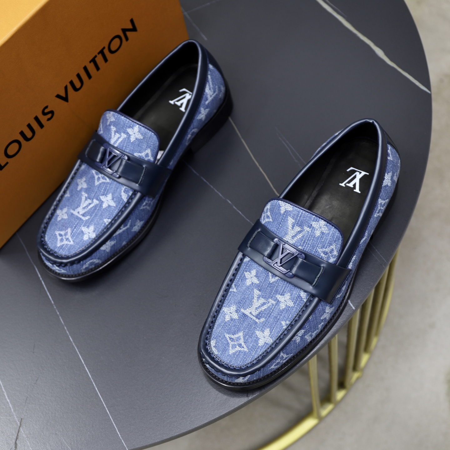 Louis Vuitton 高仿Damier樂福鞋 黑格紋皮革時尚百搭款｜歐美奢侈品精品推薦