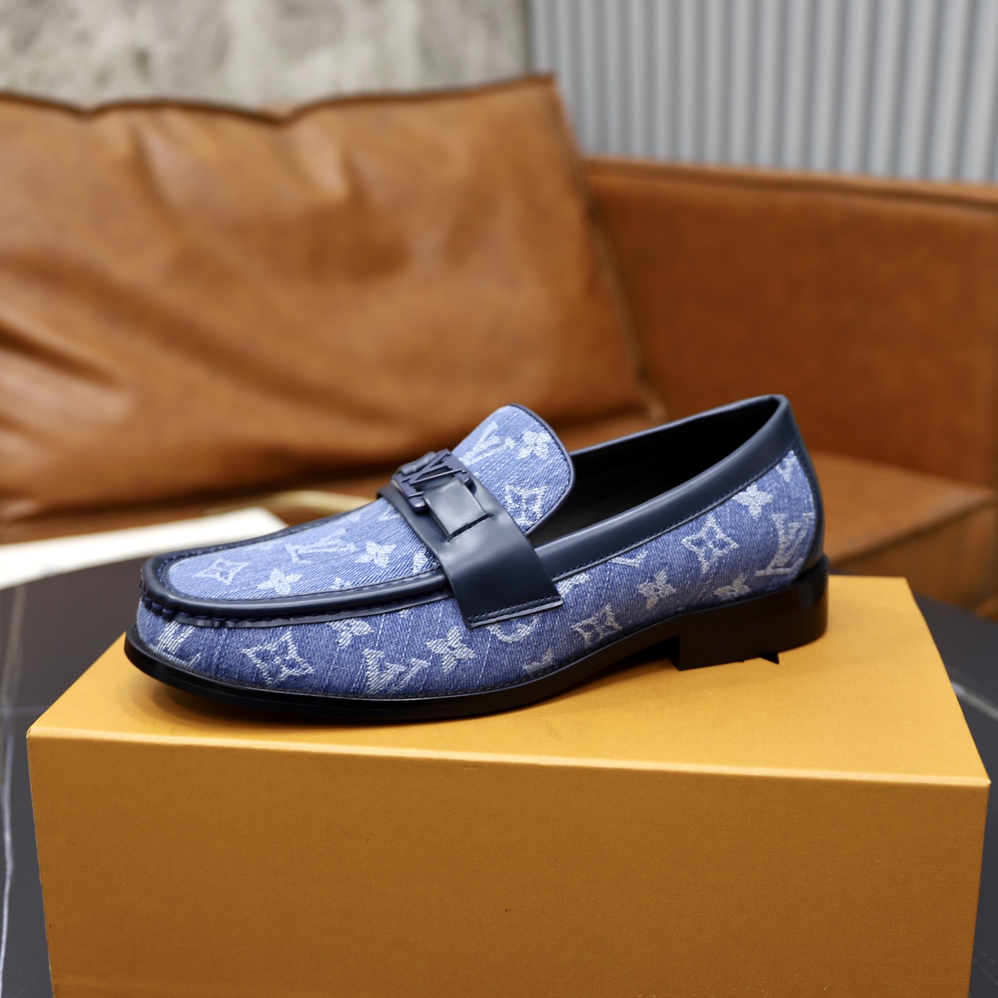 Louis Vuitton 高仿Damier樂福鞋 黑格紋皮革時尚百搭款｜歐美奢侈品精品推薦