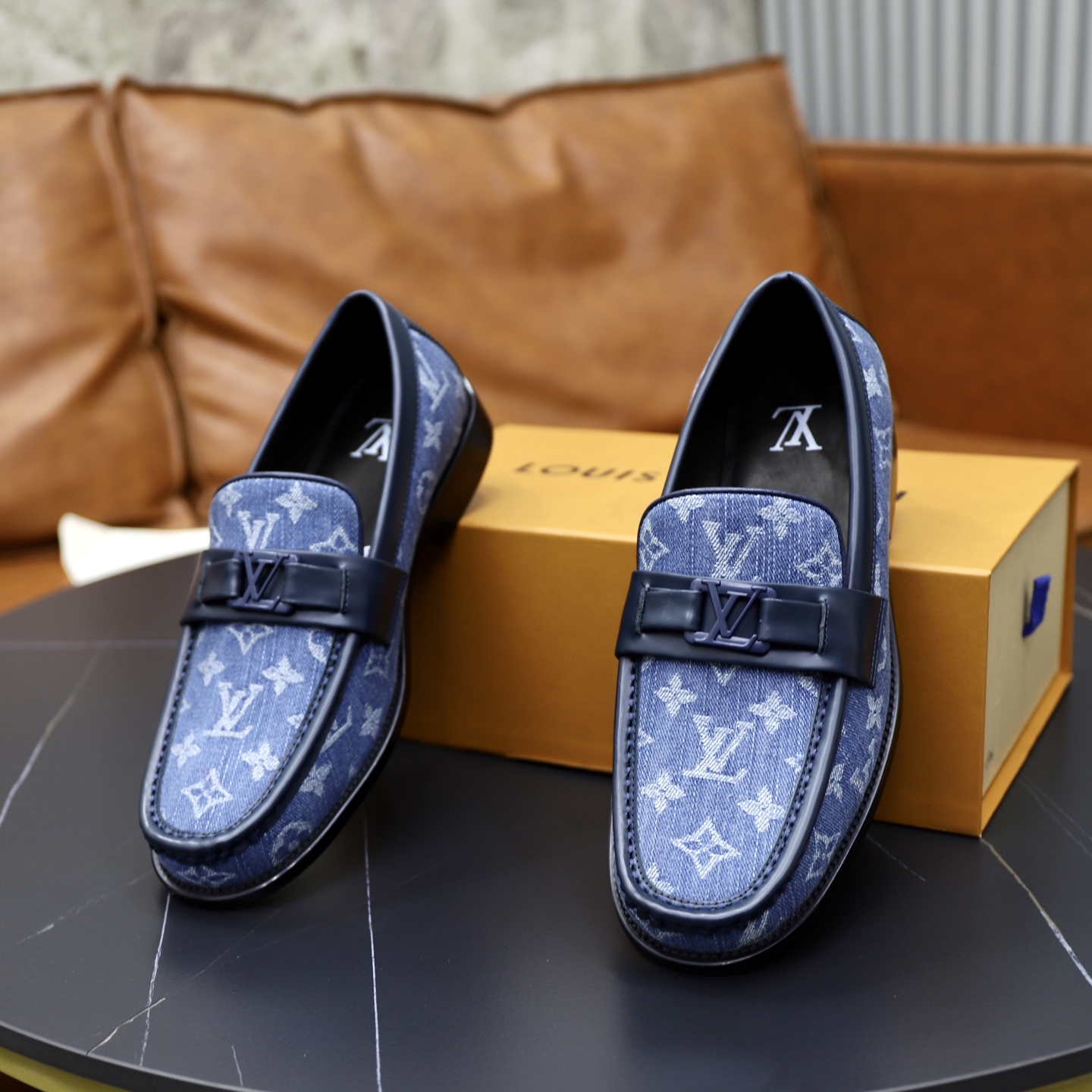 Louis Vuitton 高仿Damier樂福鞋 黑格紋皮革時尚百搭款｜歐美奢侈品精品推薦