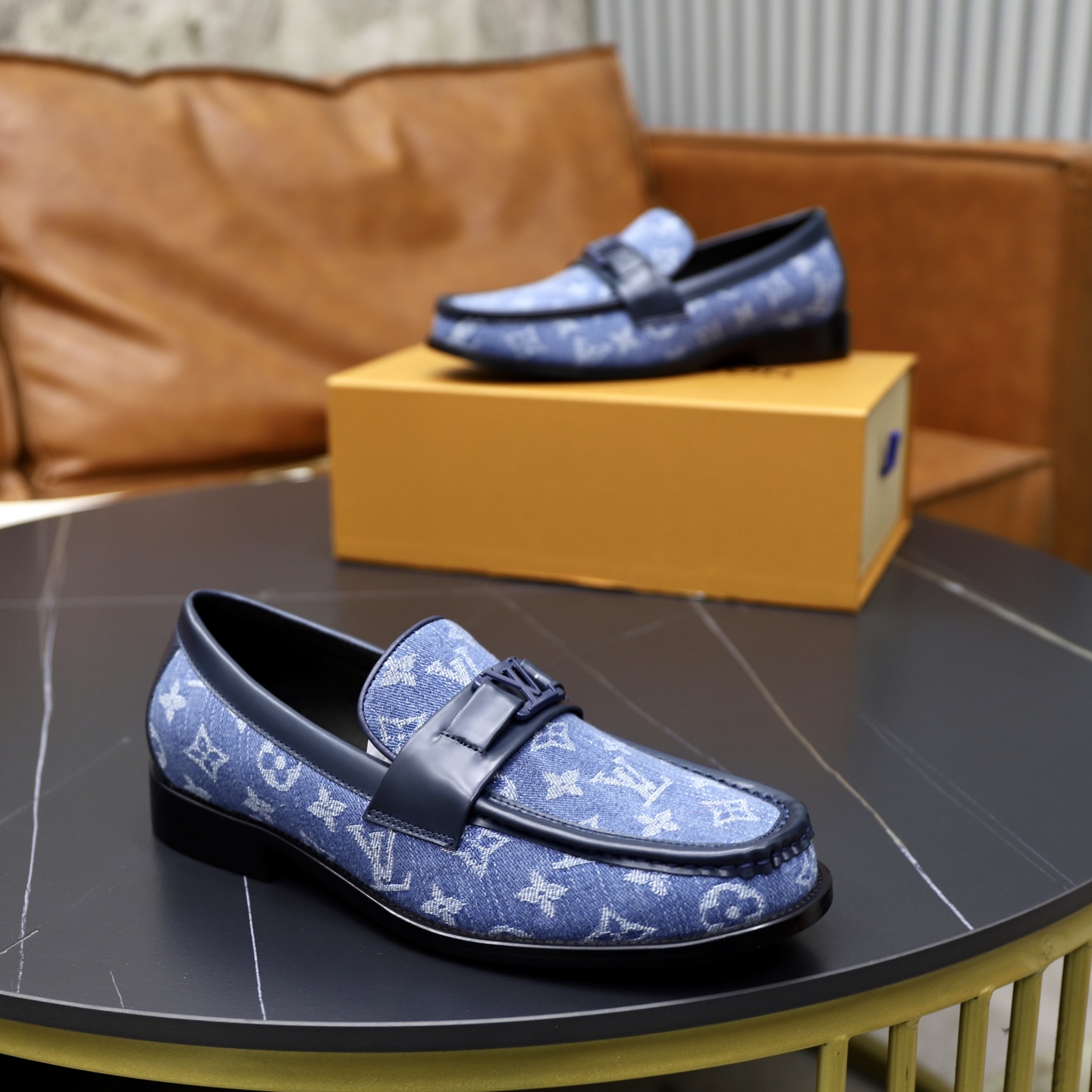 Louis Vuitton 高仿Damier樂福鞋 黑格紋皮革時尚百搭款｜歐美奢侈品精品推薦