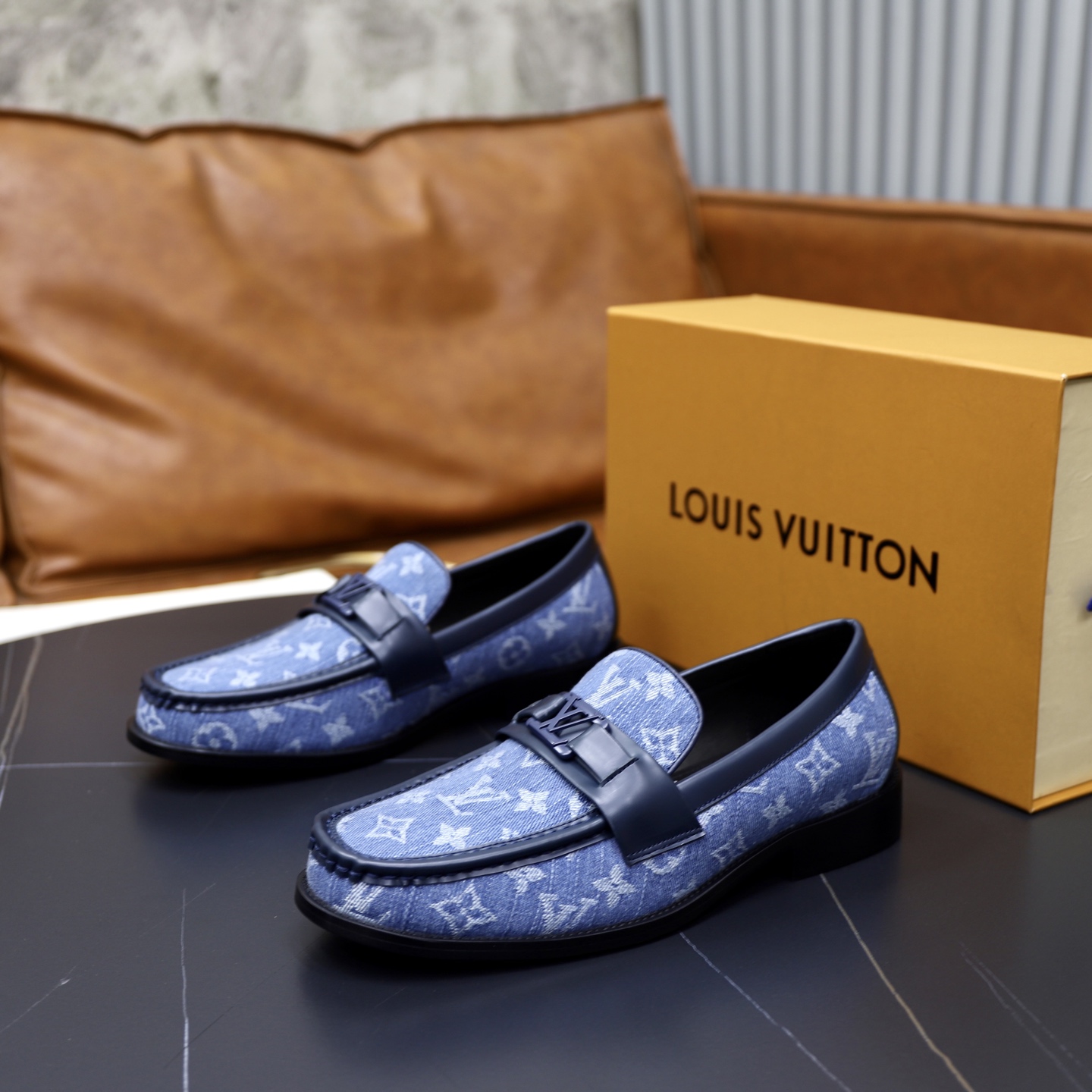 Louis Vuitton 高仿Damier樂福鞋 黑格紋皮革時尚百搭款｜歐美奢侈品精品推薦