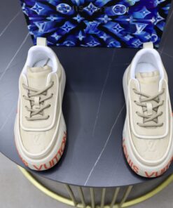 LV原單奶茶色厚底運動鞋LOGO燙印時尚輕量設計