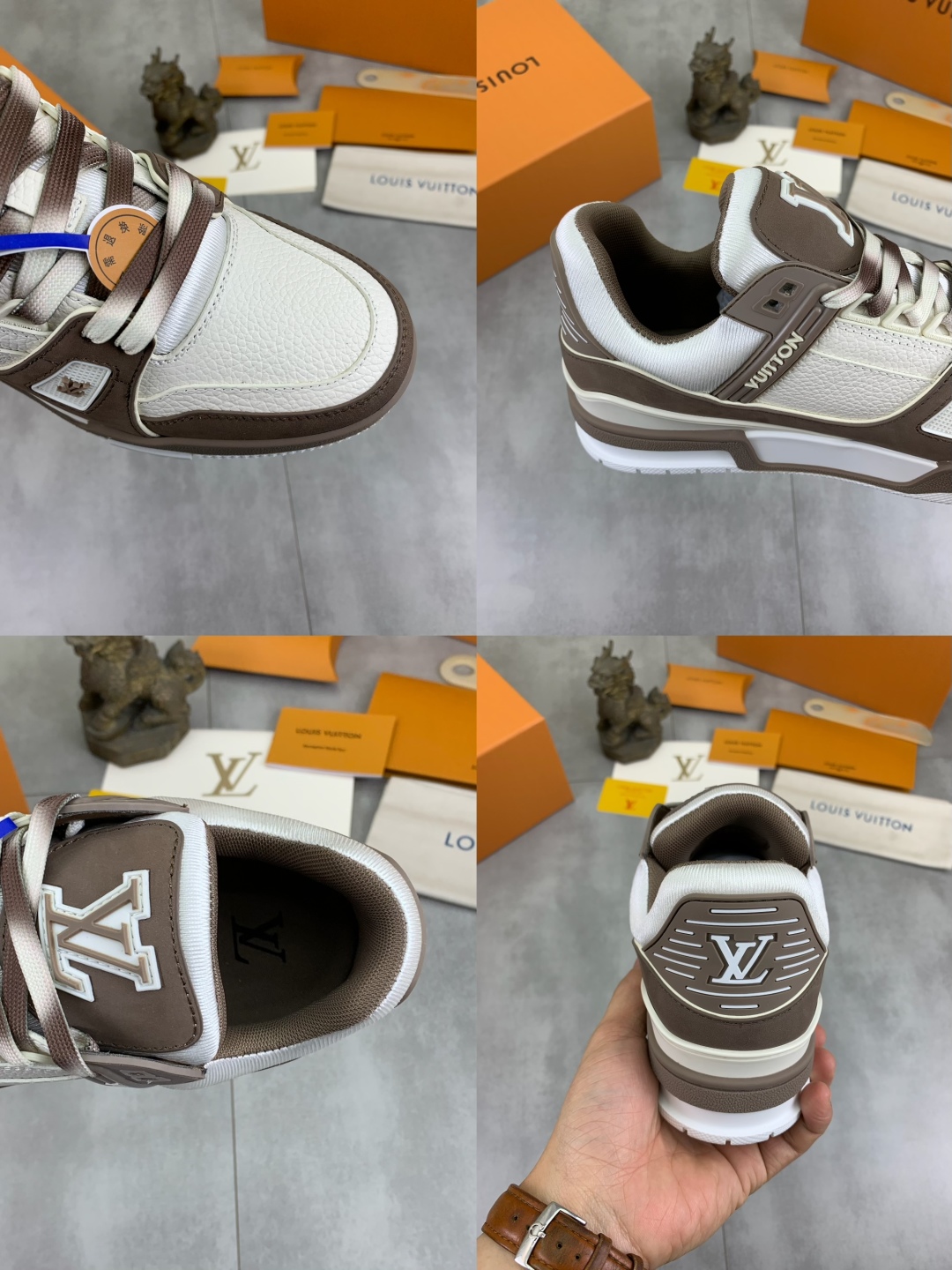 LV A貨男士咖啡撞色拼接鞋 復古低筒設計實穿推薦｜歐美奢侈品精品推薦
