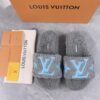 LV高仿女款毛毛拖鞋灰色藍Logo潮流舒適款｜歐美奢侈品精品推薦