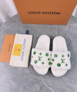 LV原單毛毛拖鞋女款經典綠色元素百搭推薦