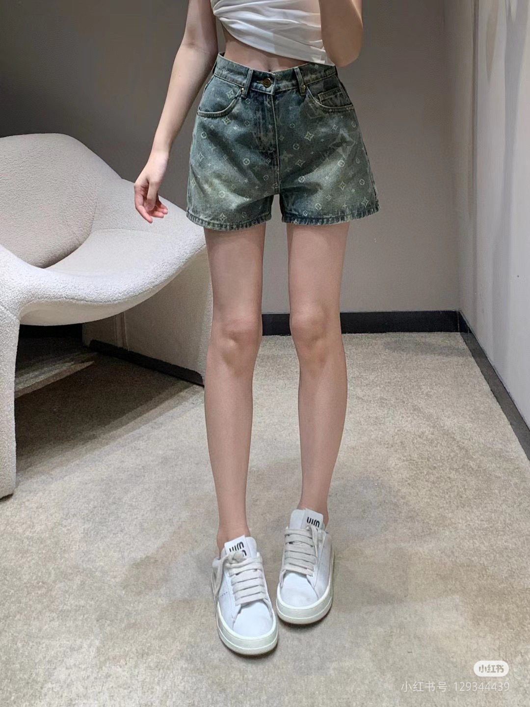 LV高仿女士Monogram牛仔短褲復古水洗質感款｜歐美奢侈品精品推薦