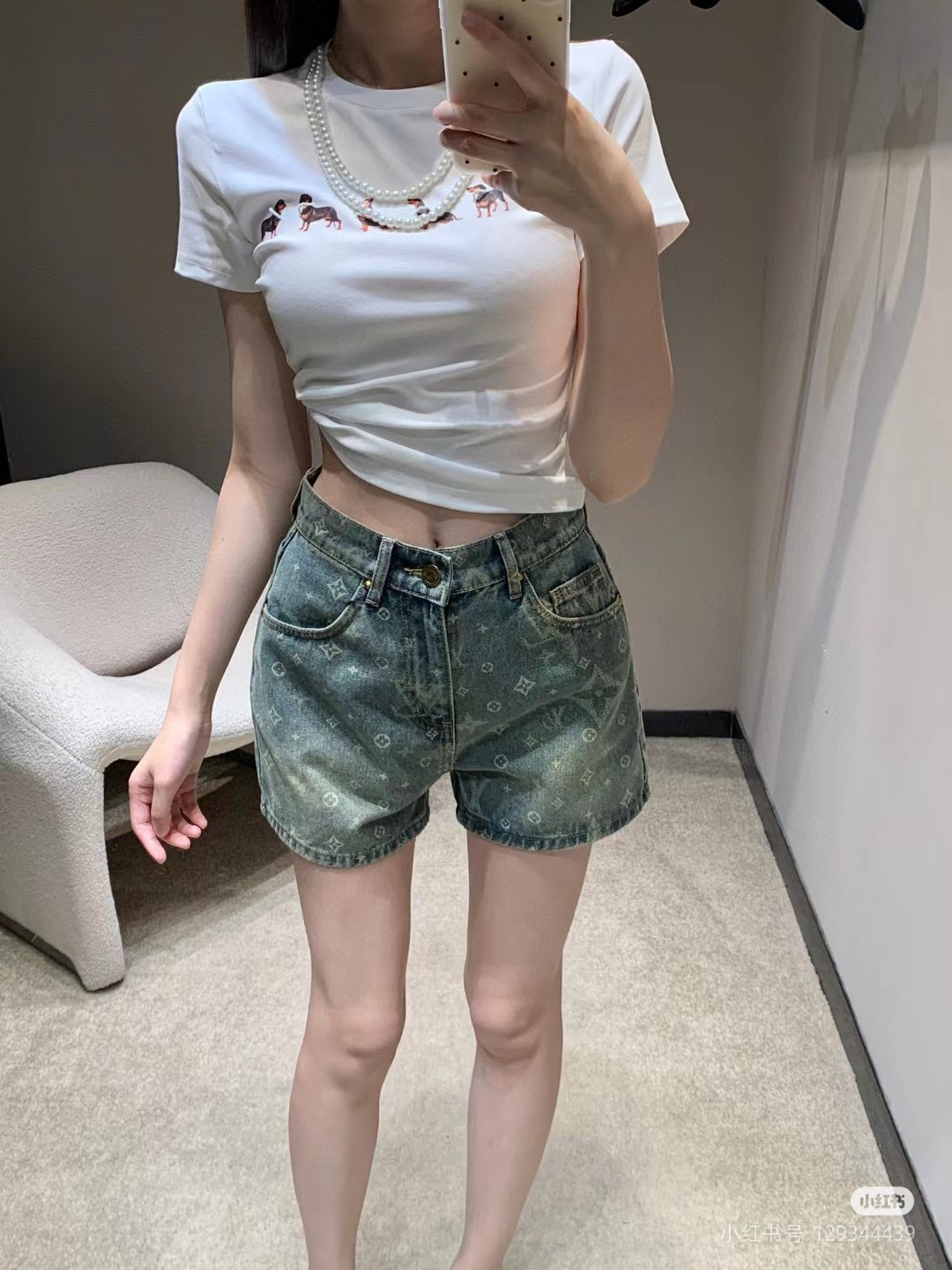 LV高仿女士Monogram牛仔短褲復古水洗質感款｜歐美奢侈品精品推薦