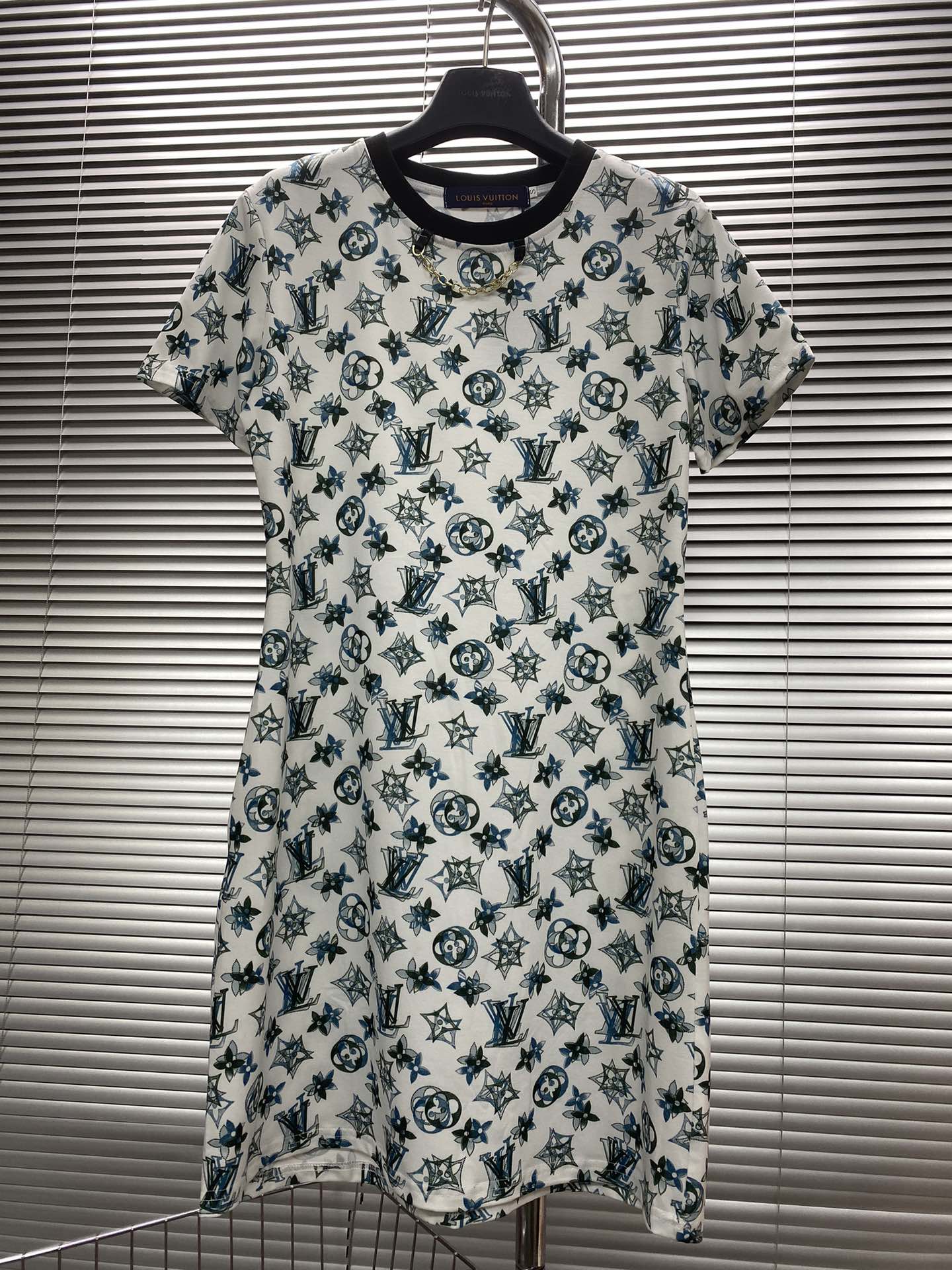 LV高仿女士Monogram滿版短袖連身裙清新休閒款｜歐美奢侈品精品推薦