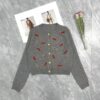 LV高仿女士櫻桃刺繡針織開衫短版設計甜美款｜歐美奢侈品精品推薦