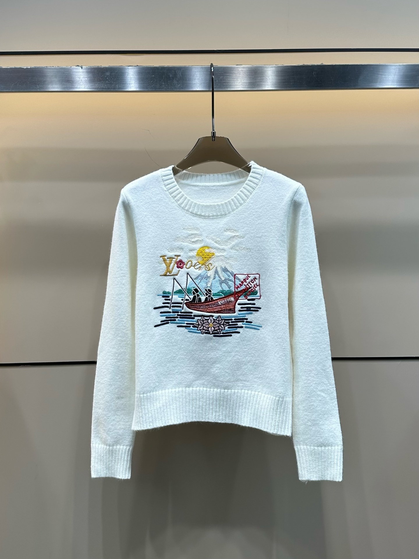 LV A貨女士針織毛衣海景刺繡休閒設計款｜歐美奢侈品精品推薦