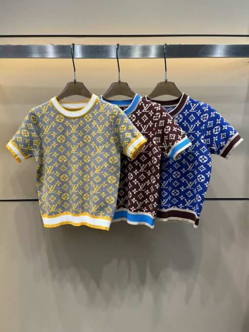 LV 一比一短袖針織上衣 灰黃配色經典款
