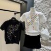 LV原單女士彩色Monogram短袖針織上衣雙色百搭款｜歐美奢侈品精品推薦