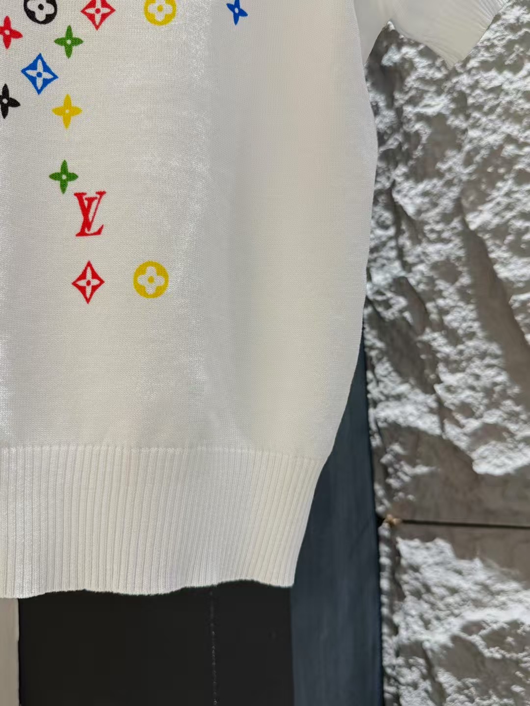 LV原單女士彩色Monogram短袖針織上衣雙色百搭款｜歐美奢侈品精品推薦