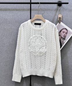 LV高仿女士麻花針織長袖毛衣浮雕Monogram經典款