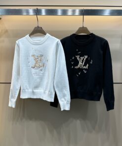 LV一比一女士花卉刺繡Logo長袖針織毛衣溫柔百搭款