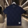 LV 高仿男士短袖 Polo 深藍棋盤格典雅百搭款｜歐美奢侈品精品推薦