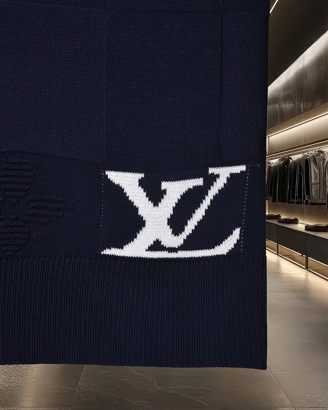 LV 高仿男士短袖 Polo 深藍棋盤格典雅百搭款｜歐美奢侈品精品推薦