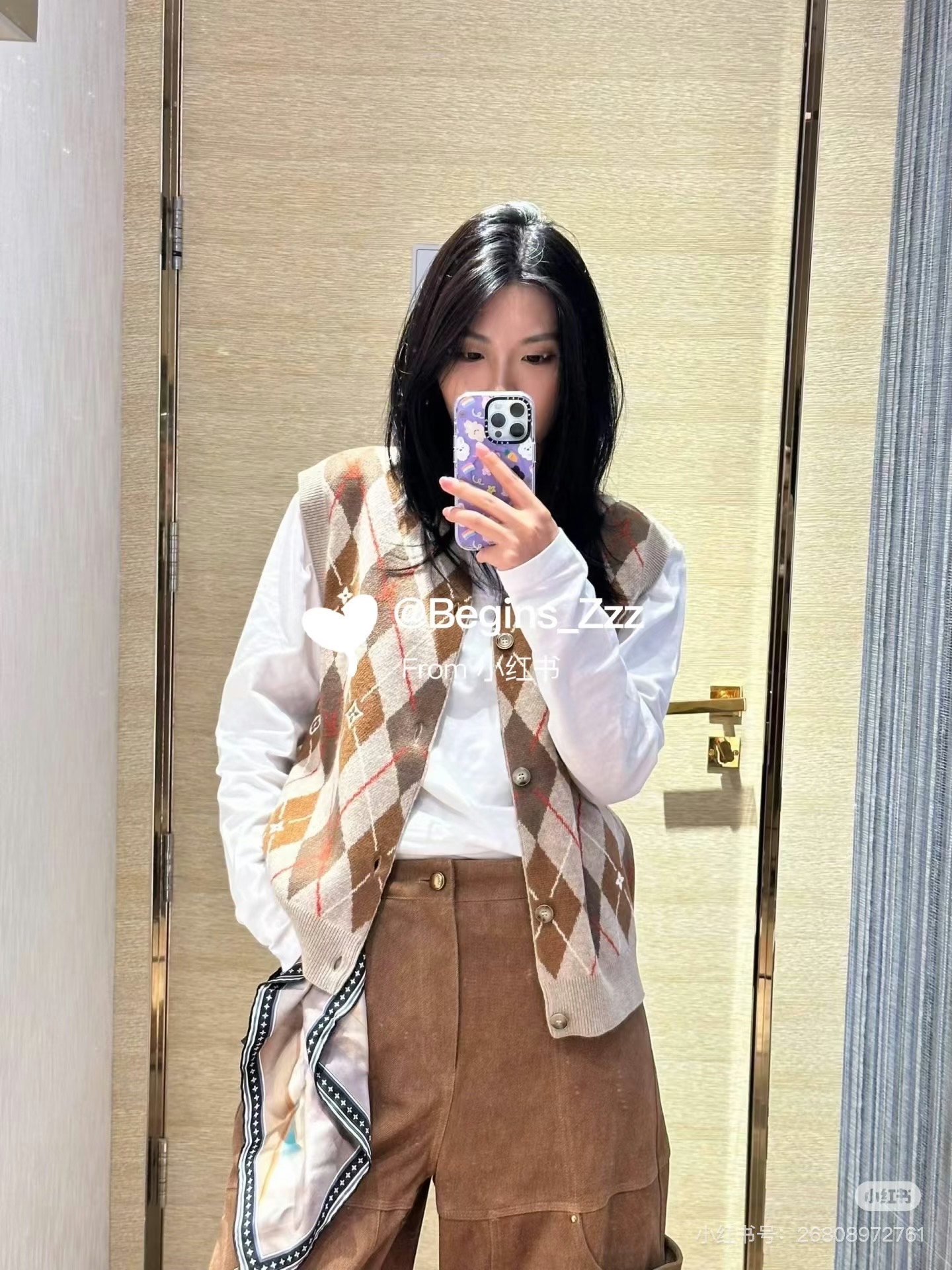 LV 原單菱格針織背心 復古V領休閒款｜歐美奢侈品精品推薦