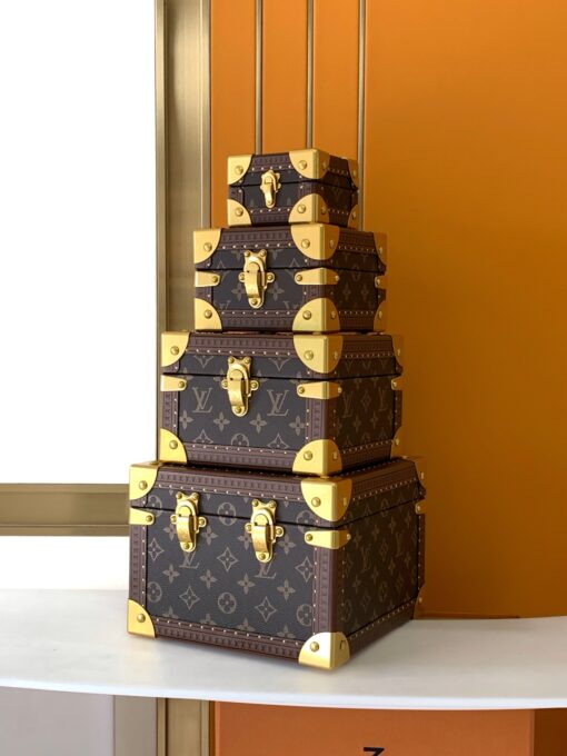 LV高仿經典行李箱四件套 金屬鎖扣復古復刻款