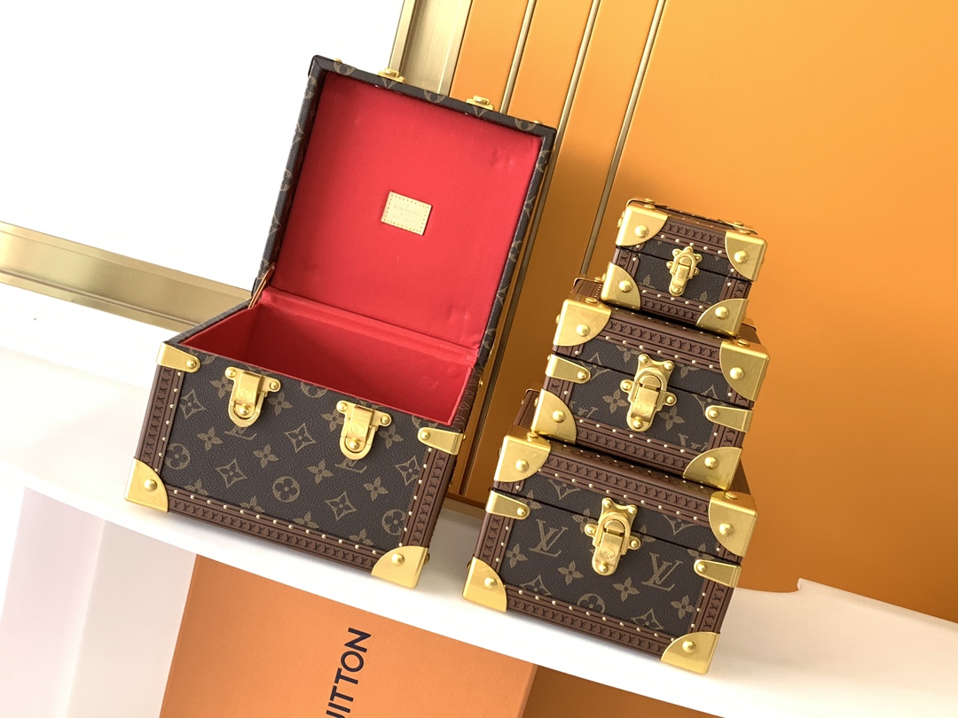 LV高仿經典行李箱四件套 金屬鎖扣復古復刻款｜歐美奢侈品精品推薦