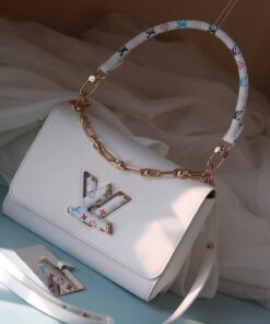 LV A貨 白色肩背包 多彩字母手提鏈條設計