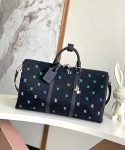 LV 一比一 黑色多彩 Keepall 旅行袋 時尚百搭款