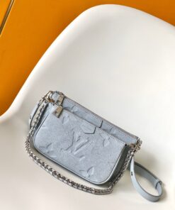 LV 一比一 Capucines MM 藍灰漸層小牛皮手提包 雅致百搭