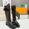 LV 精品仿製長筒綁帶女靴 經典老花設計｜歐美奢侈品精品推薦