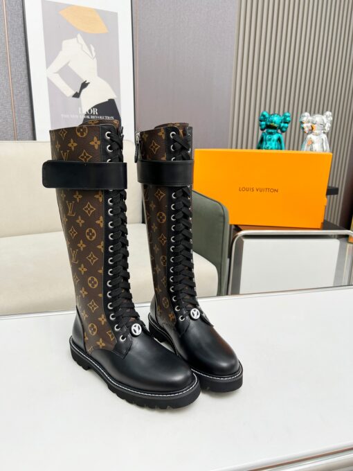 LV 精品仿製長筒綁帶女靴 經典老花設計