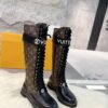 LV 原單長筒軍靴 經典老花 拼接黑色牛皮｜歐美奢侈品精品推薦