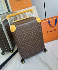 LV 高仿 黃色細節旅行箱 經典花紋 輕盈堅固
