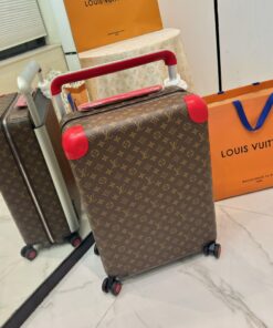 LV 一比一 紅色細節旅行箱 耐磨滾輪設計