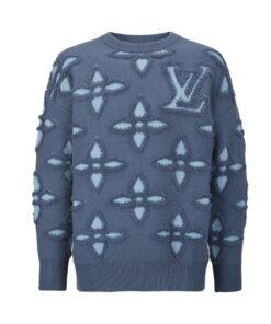 LV 一比一毛圈提花針織衫 女款圓領長袖 寬鬆版型 氣質優雅