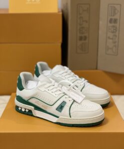 LV 精品仿製低筒運動鞋 白綠配色 經典撞色人氣款式