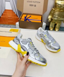 LV 高仿銀灰黃拼接運動鞋 時尚潮流百搭款