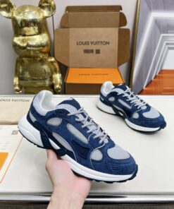 LV 原單藍灰拼接運動鞋 男士透氣舒適潮流款