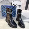 LV 原單拼接Monogram軍靴 女士厚底高筒時尚馬丁靴｜歐美奢侈品精品推薦