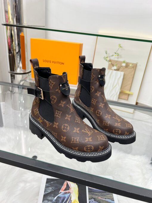 LV 一比一切爾西短靴 女士Monogram厚底皮靴