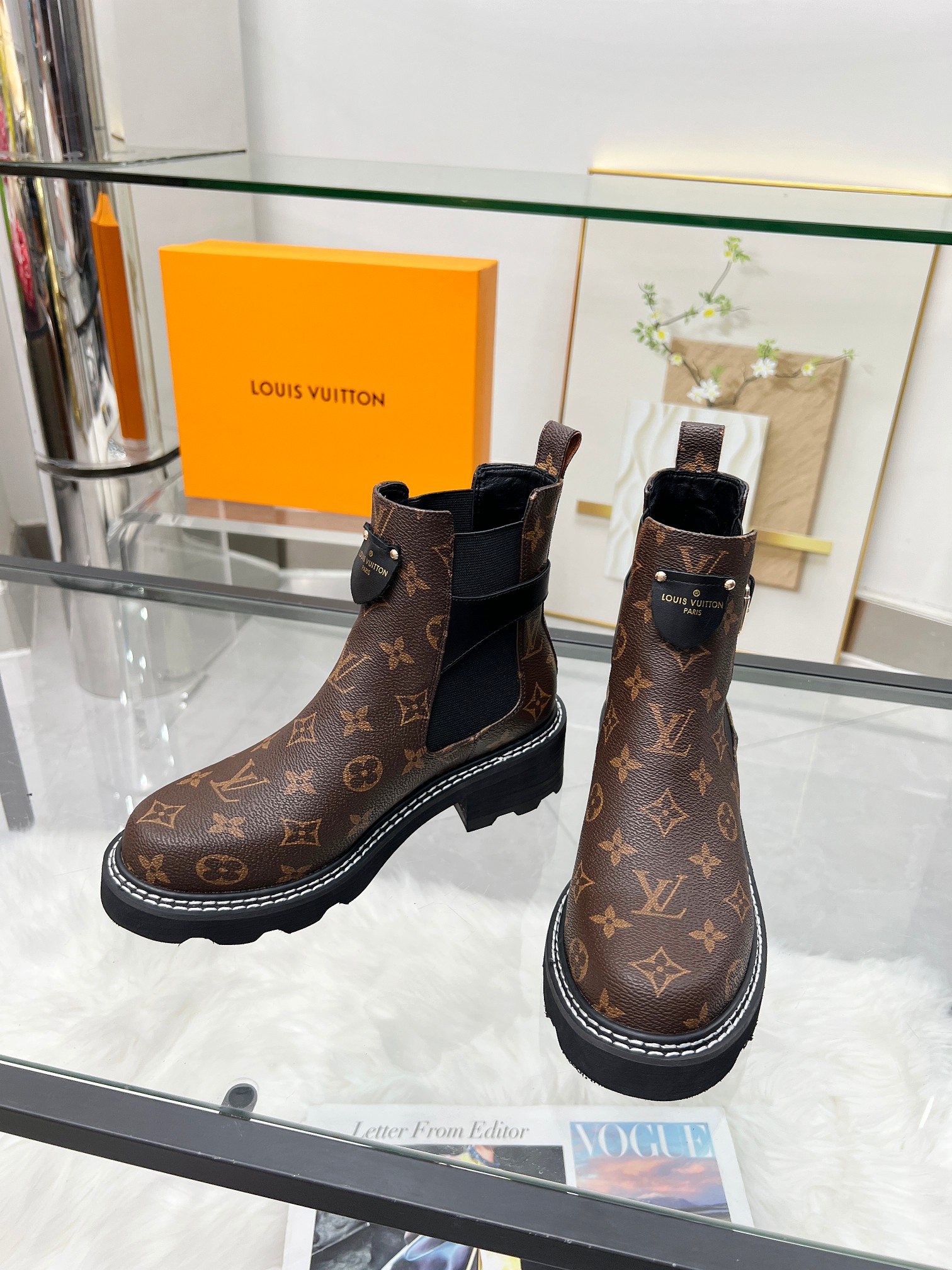 LV 一比一切爾西短靴 女士Monogram厚底皮靴｜歐美奢侈品精品推薦