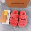 LV 一比一編織毛毛拖鞋 紅色亮眼冬日款｜歐美奢侈品精品推薦