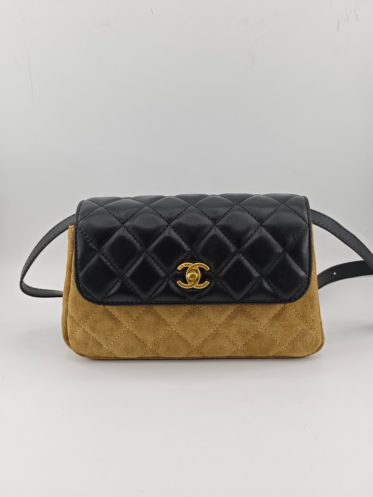 Chanel A貨拼接小方包 經典菱格紋羊皮設計 百搭款｜歐美奢侈品精品推薦