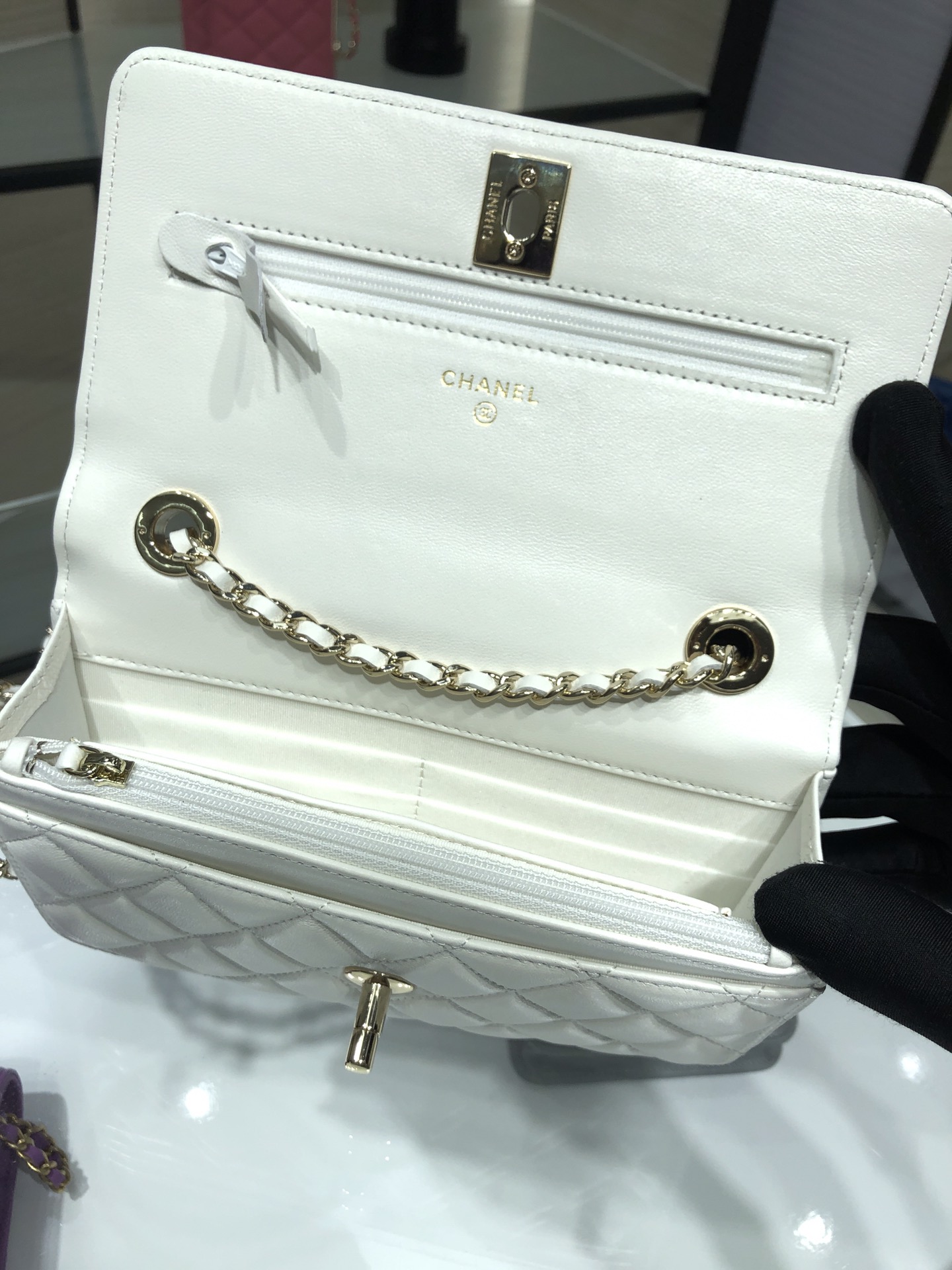 Chanel 精品仿製白色菱格鏈條包 簡約優雅款｜歐美奢侈品精品推薦