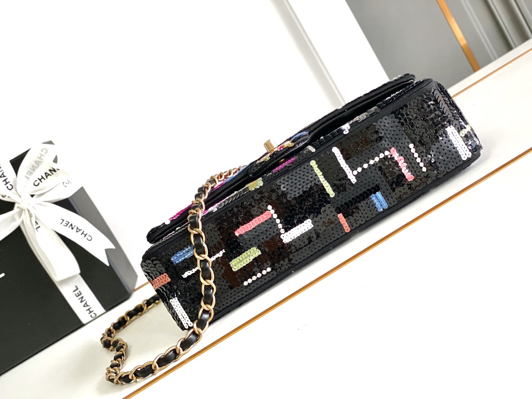 Chanel 一比一亮片花卉口蓋包 金扣鏈條設計｜歐美奢侈品精品推薦